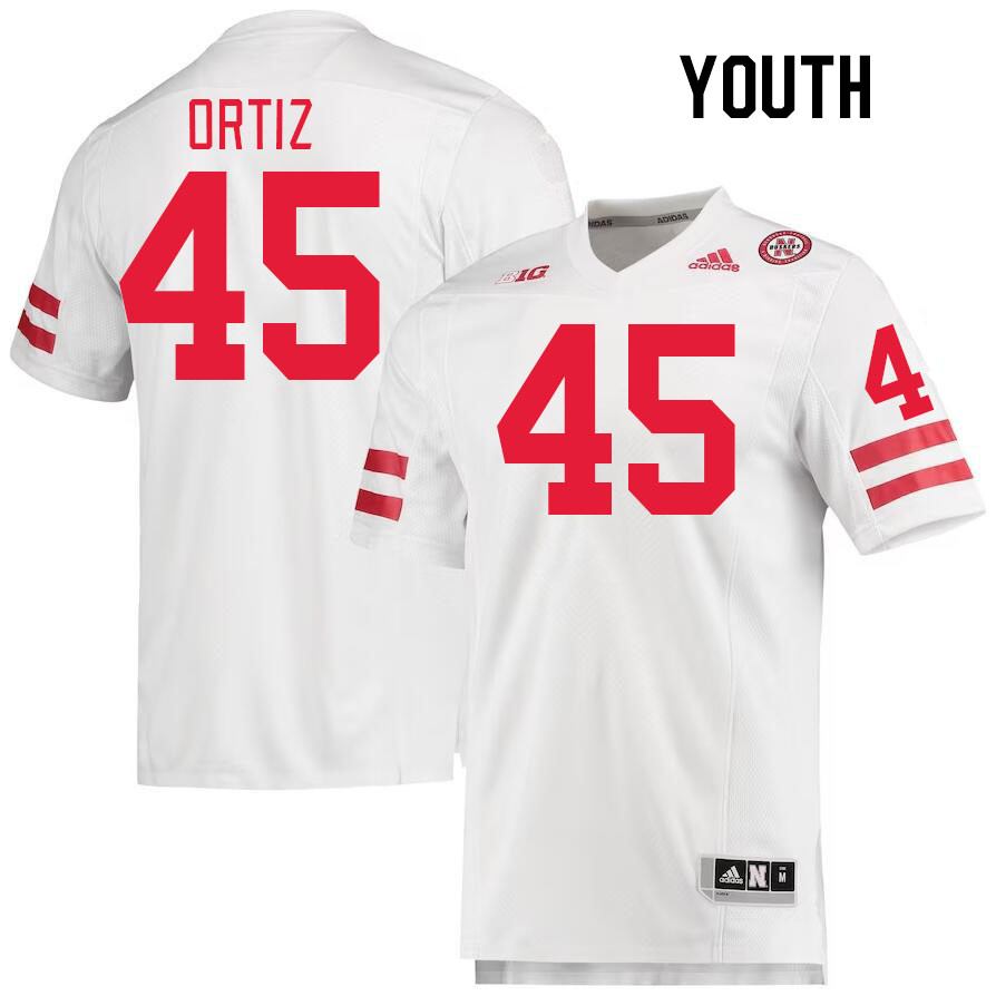 Youth #45 Marco Ortiz Nebraska Cornhuskers College Football Jerseys Stitched Sale-White